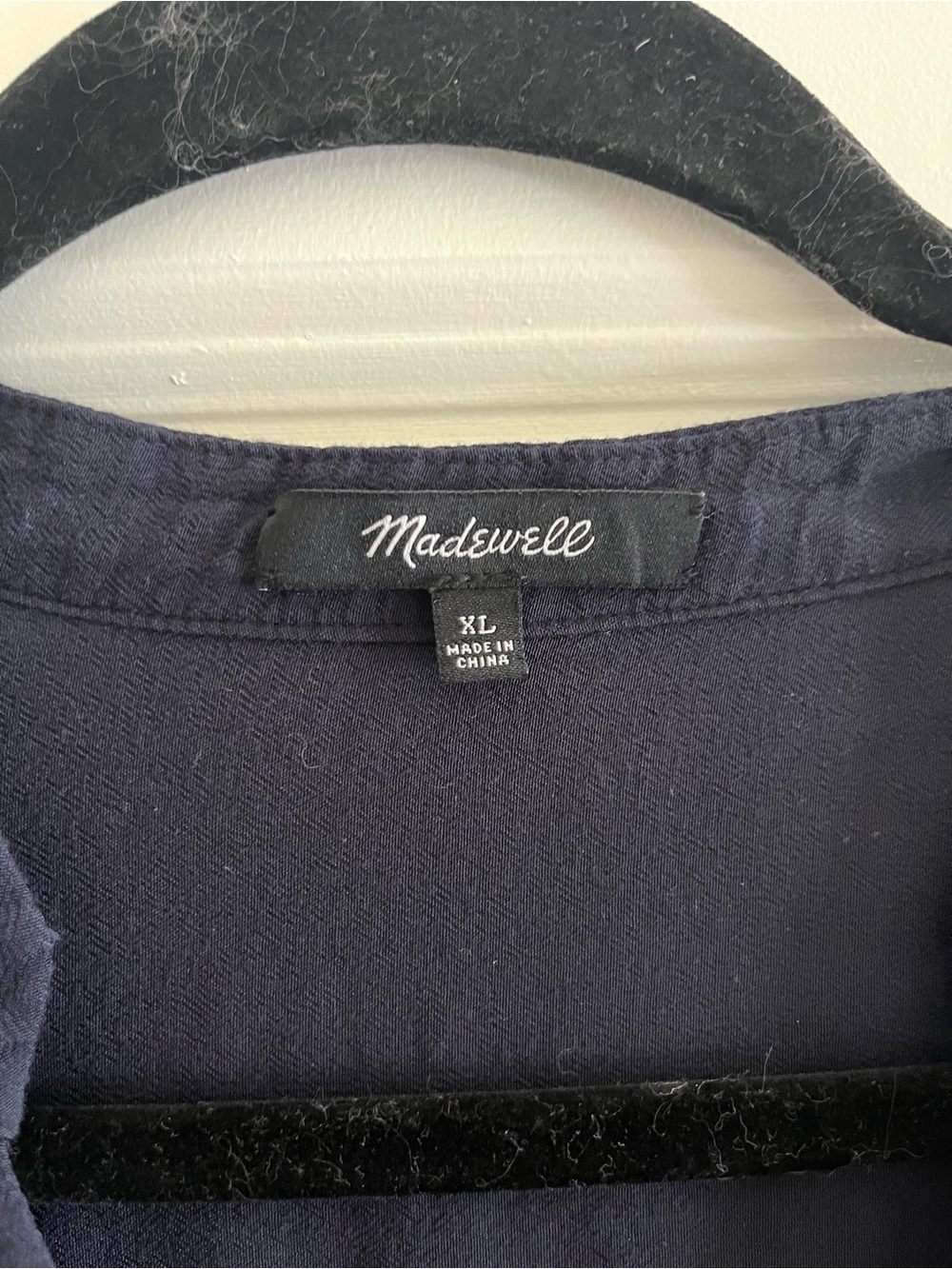 Madewell Women's Navy V-Neck Short Sleeve Tunic - Picture 3 of 4